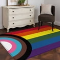 thumbnail image 3 of Modern Geometric Area Rugs 4'x6', Washable Small Throw Rugs for Office Bathroom, Abstract Colorful Striped Indoor Outdoor Rug Non-Slip Low Pile Carpet Runner Reversible Floor Mats, 3 of 8