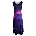 thumbnail image 5 of asddcavvf Robes pour Femmes Robe Décontractée Imprimé Ciel Étoilé Sans Manches avec Poches, 5 of 5