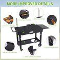 thumbnail image 5 of Grill Cart for Blackstone Griddle, Portable Outdoor Grill Table, Foldable Cart Table with Wheels for Ninja, Griddle Stand Fit 17 Inch Or 22 Inch, BBQ Prep Tables with Seasoning Tray, 5 of 8