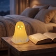 thumbnail image 4 of Glowing Halloween Ghost Ornament, Resin Spooky Indoor Home Decor, Led Ghost Figurine for Shelf Windowsill Party, Glow In The Dark Decorative Ghost Lamp, 4 of 7