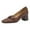 Brown, variant on Quaouag Women's Chunky Low Block Heel Dress Shoes Mary Janes Heels for Women Comfortable Square Closed Toe Work Pumps