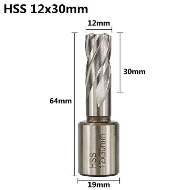 WZFC HSS Hollow Drill Bit - 26x35mm Annular Cutter For Metal, Weldon Shank
