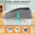 thumbnail image 3 of Dsseng Bacs à Litière pour Chats en Acier Inoxydable pour Chats d'Intérieur Gris Foncé, 3 of 8