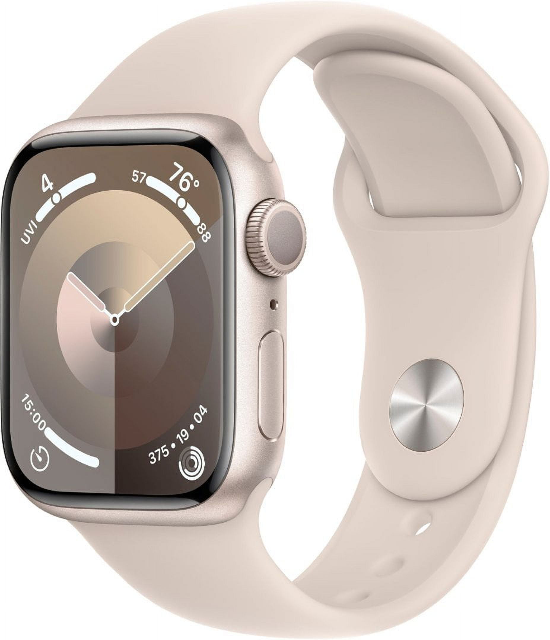 Apple Watch Series 9, 45mm Pink Aluminum Case, Light Pink Sport