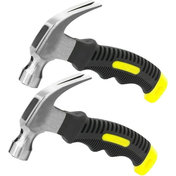 250 g Peso de la cabeza - Martillo corto de 8 oz - Con soporte magnético para clavos, Mango antideslizante, Martillo de carpintero, Martillo de acero, Cara áspera
