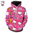 thumbnail image 1 of Hermosa sudadera morada de Hello Kitty para mujer, sudadera con capucha de alta calidad, sencilla, informal, holgada, de otoño, de gran tamaño, 1 of 1