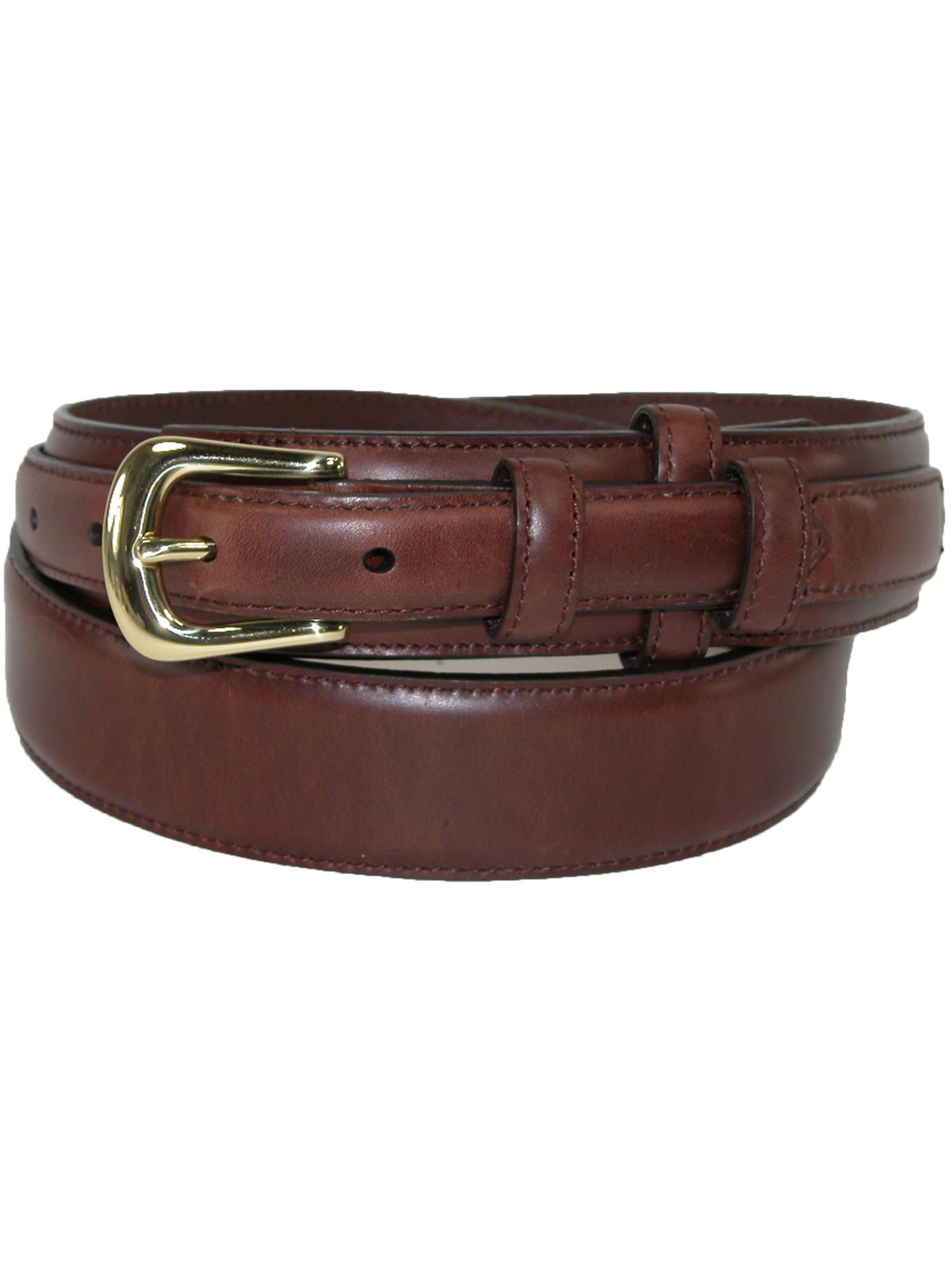 Belt Mens Western Leather Basic Ranger Feathered Edge Brown 2058