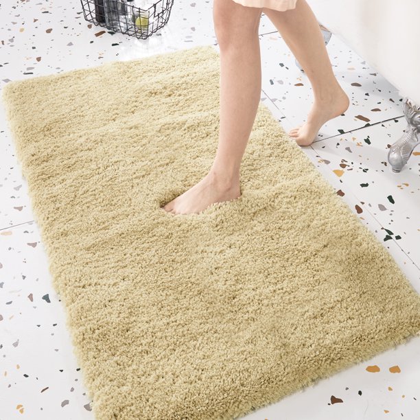 Deconovo Absorbent Bathroom Rugs for Shower Tub, Shaggy Plush