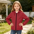 thumbnail image 5 of FRSASU Girl's Waterproof Hooded Windbreaker Jacket Zip‑Up Long‑Sleeve Drawstring Hood & Elastic Cuffs Rain Coat for 5‑16 Years Red, 5 of 9