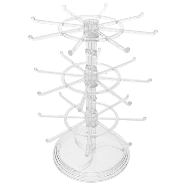 GOOHOCHY Organizador Rotatorio Transparente Para Collares Y Llaveros Con Múltiples Niveles Y Base Estable