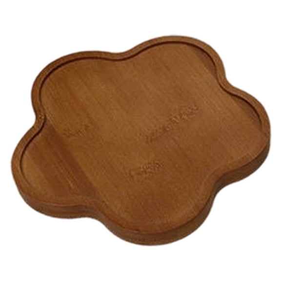 VGFVFSKGA Flower Petals Wood Serving Tray French Flower Tray Household Snack Board Flat Cake Holder for Bread Sushi Fruit Trays Dried Fruit