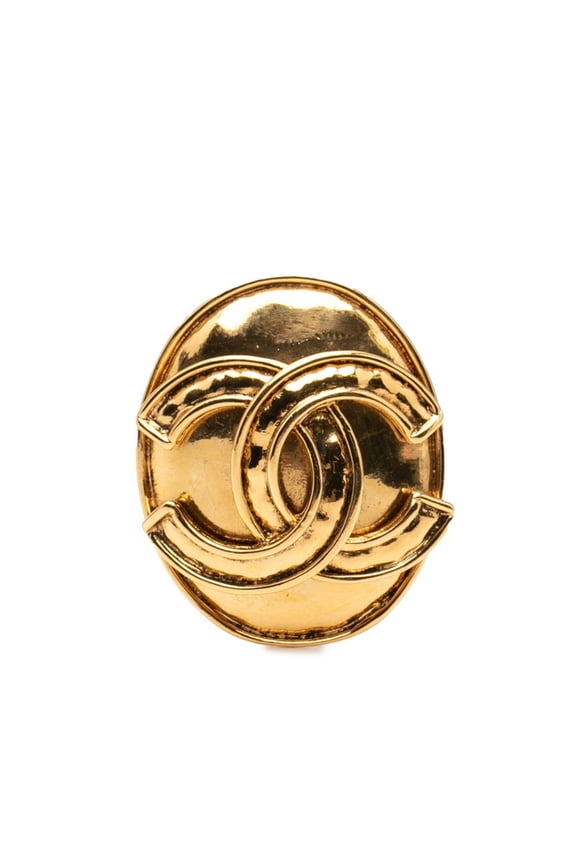 Pre-Owned Chanel Coco Mark Brooch, Gold Plated, Women's CHANEL