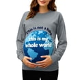 thumbnail image 2 of RKSTN Funny Maternity Sweatshirt for Women Plus Size Crewneck Pregnancy Graphic Print Sweatshirt Womens Casual Oversized Round Neck This is Not a Baby, This is My Whole World Print Sweatshirt, 2 of 7