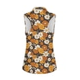 thumbnail image 3 of Uorisanigo Classic Flower Women's Golf Top Soft Breathable Athletic Workout Tops with Zipper Versatile Sleeveless Zipper Neck Pullover Size XL, 3 of 7