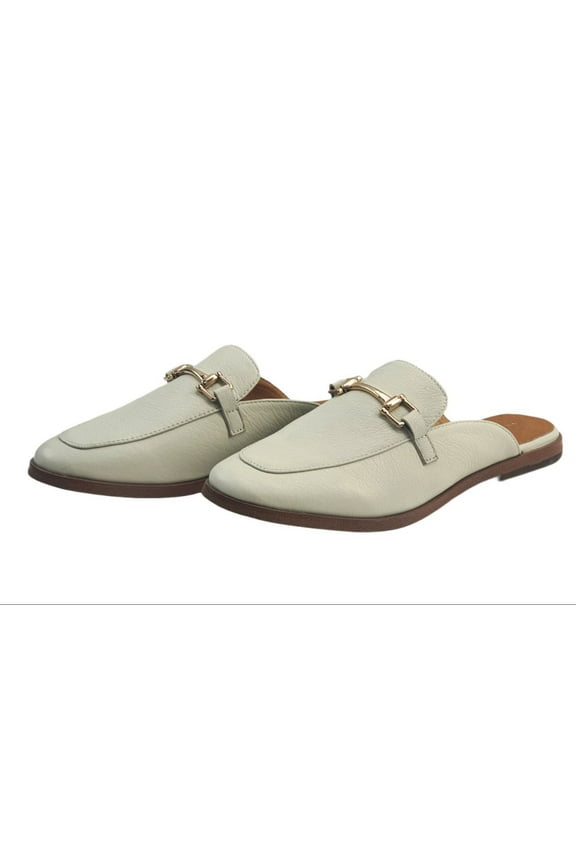 URGE Women's Soft Genuine Leather Fresh Iced Flat Mules, Blue, 7.5