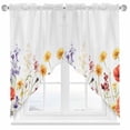 thumbnail image 2 of Pastoral Flowers Swag Curtain Valance for Windows, Colorful Watercolor Plants Leaves Window Treatments Short Swag Topper for Kitchen Windows Bathroom Bedroom, 36"x36", 2 of 8
