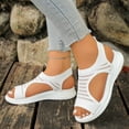 thumbnail image 2 of Pandaie Womens Orthopedic Walking Sandals Arch Support Comfortable Slip on Athletic Sport Sneakers Open Toe Breathable Knit Summer Shoes White Size 8.5, 2 of 6