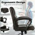 thumbnail image 6 of Costway Executive Leather Office Chair Adjustable Computer Desk Chair w/ Armrest, 6 of 11