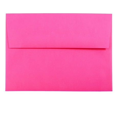 Ultra Thin Envelope - JAM Paper A7 Invitation Envelopes, 5 1/4 x 7 1/4 Green, Brite Hue Ultra Fuchsia Hot Pink, 50/pack