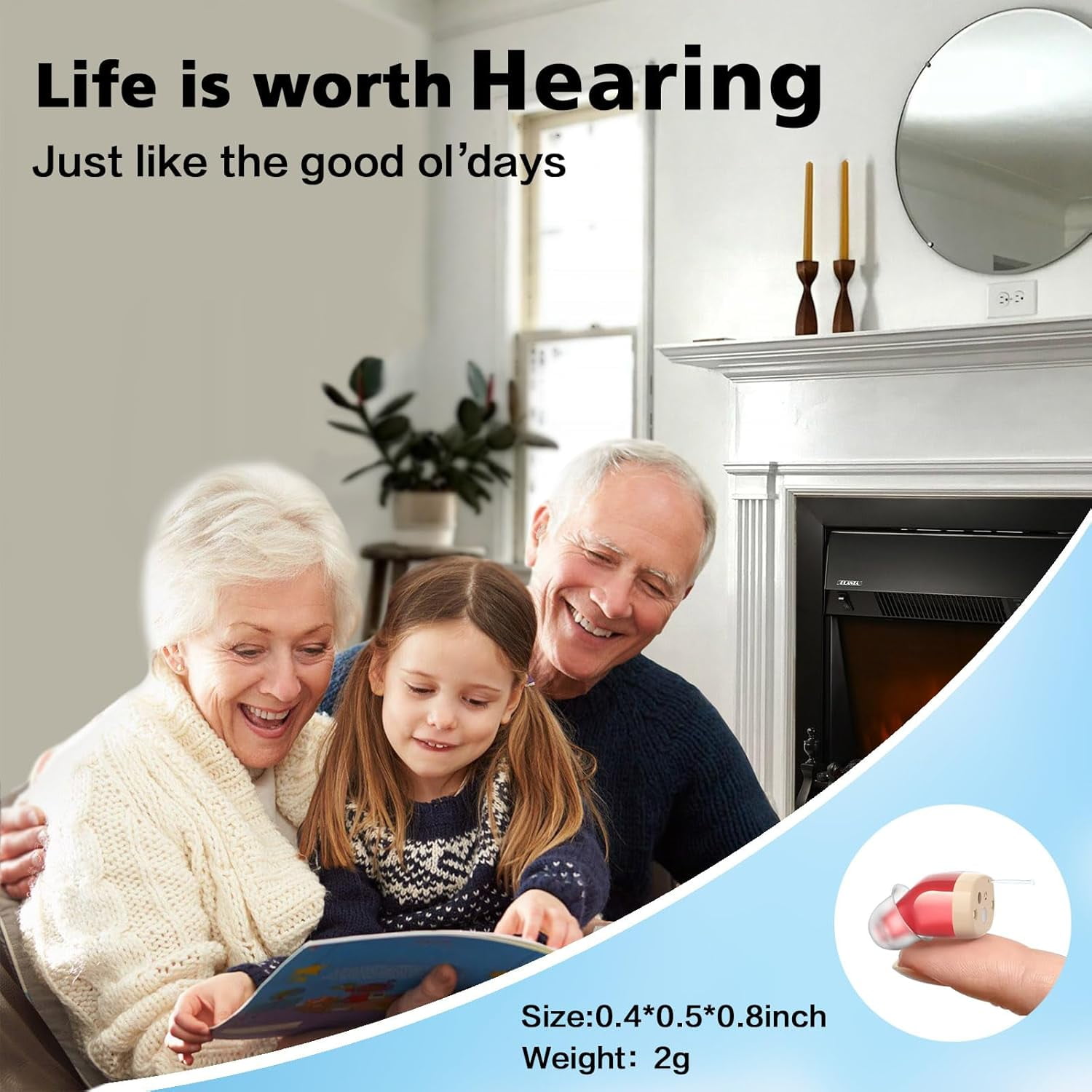 Rechargeable Hearing Aids For Seniors With Noise Canceling,Hearing Amplifier For Adults,Digital In Ear Hearing Aids, Hearing Assist Devices With Volume Control Magnetic Contact Charging Box