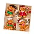 thumbnail image 3 of 12 piezas de adornos navideños de hombre de jengibre Soledad decoración colgante de madera Estilo B, 3 of 9