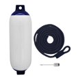 thumbnail image 3 of Boats s, Inflatable Boat Marine Sun Protection Water Resistant 6"x20" Mooring Buoy Marine Docking for Pontoon Boat, Sailboats, Row Boats Black Rope Multi, 3 of 8