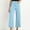 Blue, variant on Dasayo Wide Leg Women's Pants High Waist Business Work Black Loose Elegant Casual Pants Jogger Pants for Women L