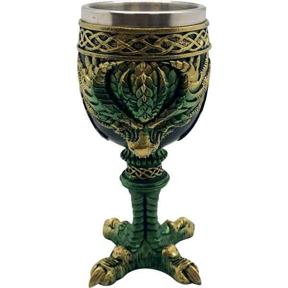 Green Dragon Goblet | Steel by Medieval Collectibles