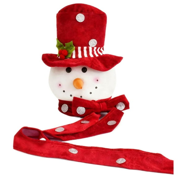 Pekkaxy Snowman Head Christmas Tree Topper, Holiday Tree Decoration for Fireplace and Mall Display