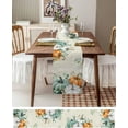 thumbnail image 2 of Fall Table Runner 13x48 Inches Long Thanksgiving Sage Green Pumpkin Table Runners Cotton Linen Autumn Teal Eucalyptus Leaves Dresser Scarf Kitchen Dining Table Decor for Fall Holiday Party Coffee, 2 of 7