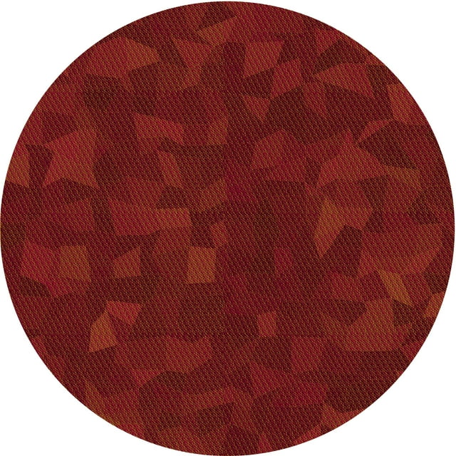 Ahgly Company Tapis Rond Lavable en Machine Intérieur Transitionnel Rouge Canneberge, 8 Pieds Rond