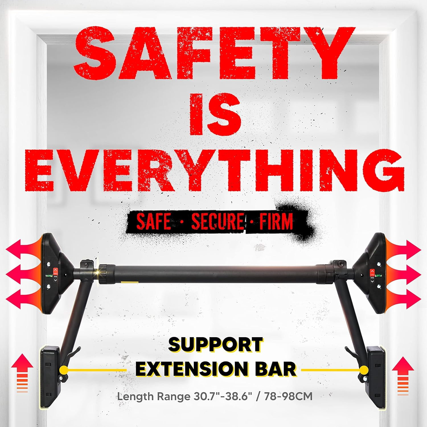 Dual-Security Pull Up Bar for Heavy Duty Upper Body Training with Two-Way Support