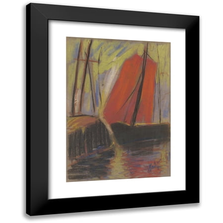 Zolo Palugyay 11x14 Black Modern Framed Museum Art Print Titled - Red Yacht (1925)