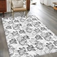thumbnail image 2 of Spring Floral Area Rugs 4'x6', Washable Small Throw Rugs for Office Bathroom, Grey Dandelion Plants Pastoral Flower Botanical Indoor Outdoor Rug Non-Slip Low Pile Carpet Runner Reversible Floor Mats, 2 of 8