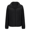 thumbnail image 3 of Aboser Sherpa Lined Jacket Women Thermal Casual Fleece Coats Plus Size Zip Up Jackets Stand Collar Windproof Outwear Coat Winter Long Sleeve Jackets with Pockets, 3 of 8
