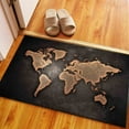 thumbnail image 3 of Abstract World Map Rugs, Colorful Rugs, Black Map Rug, Hallway Rugs, Modern Map Rug, Modern Map, Rug Non Slip Rug, Outdoor Rugs, Brown Map, 1.7'x2.3' - 50x70 cm, 3 of 4