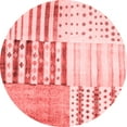 thumbnail image 1 of Ahgly Company Indoor Round Patchwork Red Transitional Area Rugs, 4' Round, 1 of 4