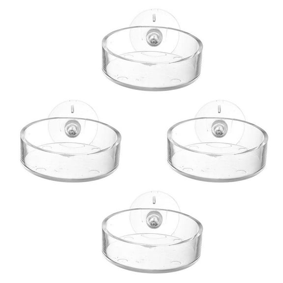 Supvox Fish Tank Feeding Dish Feeding Dish Transparent Acrylic Fish Tank 4Set