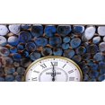 thumbnail image 3 of Wooden MDF Wall Clock (Logged - Dark Blue) - White Roman Dial, 3 of 6