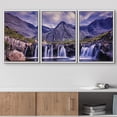 thumbnail image 2 of wall26 3 Panel Framed Canvass Wall Art - Landscape Waterfall in The Rocky Mountain - Giclee Print Gallery Wrap Modern Home Art Ready to Hang - 16"x24"x3 White, 2 of 5