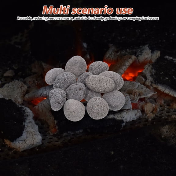 OULII Volcanic Lava Rocks for Fire Pit Natural Grey Stones Reusable Decorative Fireplace and Landscaping Rock