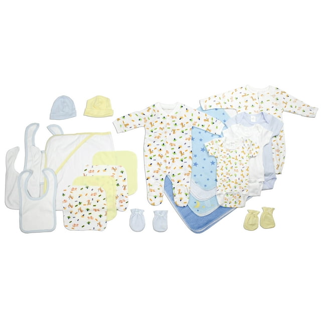 Bambini Ensemble Layette 21 Pcs pour Nouveau-Né Garçon, Cadeau de Shower de Bébé
