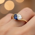 thumbnail image 4 of Yin & Yang Gemstone Ring, Blue Sapphire And Diamond Engagement Ring, Toi Et Moi Curved Band Promise Ring, September Birthstone Ring, 4 of 4