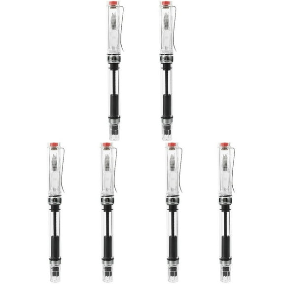 MLINS 6 pcs  Writing Pen Clear Fountain Pen Ink Absorber Writing Pen Reusable Calligraphy Fountain Pen