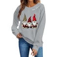 thumbnail image 3 of NSLGXD Women's Christmas Sweatshirt Cute Gnomes Print Crewneck Long Sleeve Casual Fall Winter Holiday Tops S-2XL, 3 of 9