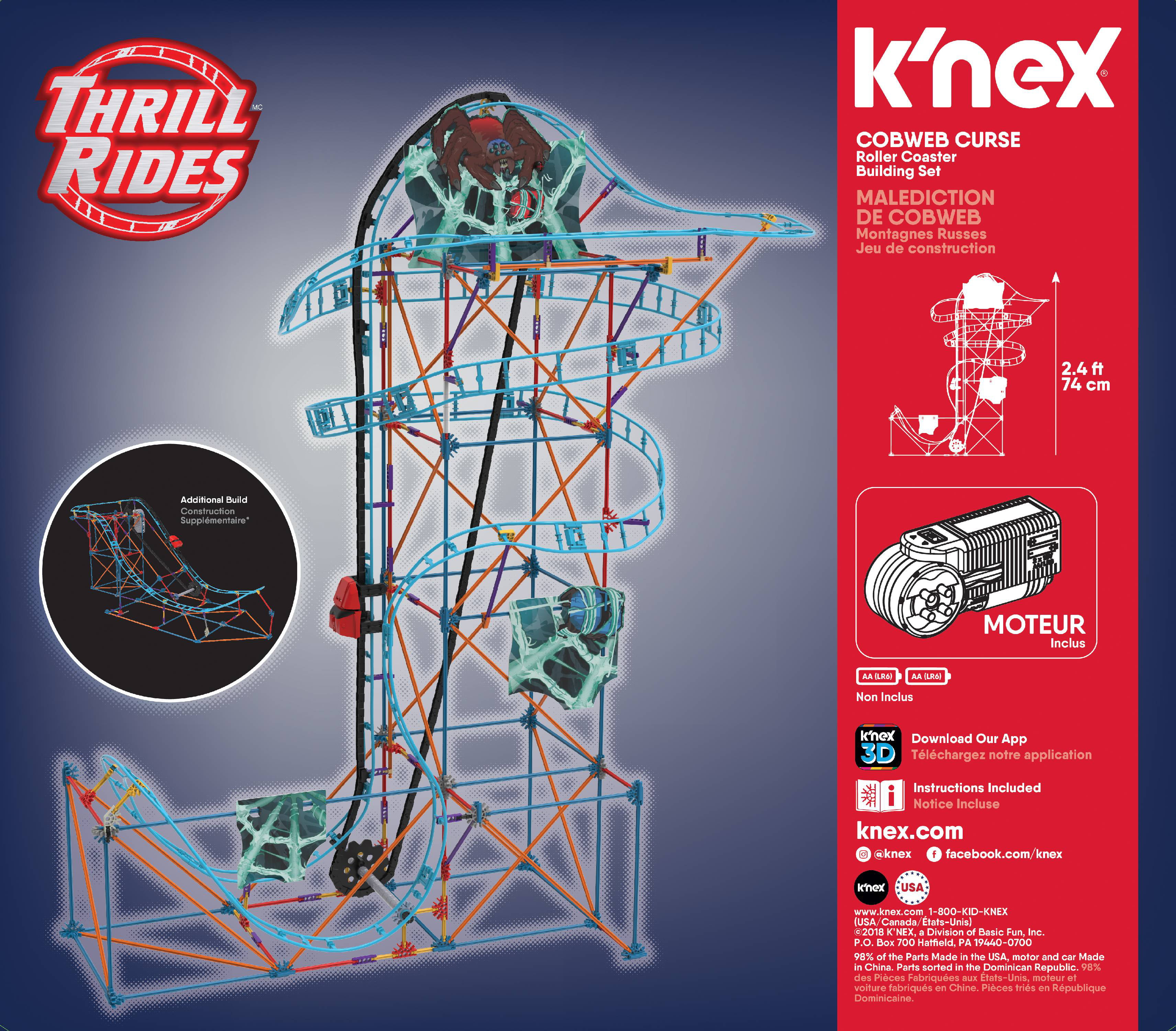 K'NEX Thrill Rides Ag... 473Piece Cobweb Curse Roller Coaster Building Set 