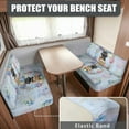 thumbnail image 2 of XYZCANDO Easter Egg RV Dinette Cushion Covers Cat Floral Bench Cushion Easy to Install Camper Accessories Stretchable 2 Seat Couch Cover Furniture Covers 1 Backrest Cover and 1 Bench Cover Blue, 2 of 7