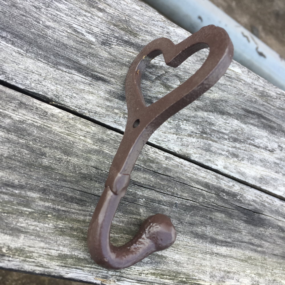 Love Style Cast Iron Wall Coat Hooks Hat Hook Hall Tree 4 1/2" Brown GG007 