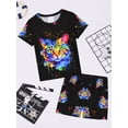 thumbnail image 3 of QEFJNO 3-12Y Kids Boys Pajamas Set 2 PCS Short Sleeve Top and Shorts Pants for Toddler Boys Cat Pjs Summer, 3 of 12