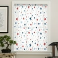 thumbnail image 4 of Independence Five-pointed Star Shining Semi Sheer Curtains Drapes for Living Room,Bedroom,French Doors Window 72 Inches Long,White American Flag Day Rod Pocket Chiffon Curtain Drapery Voile Panel, 4 of 6